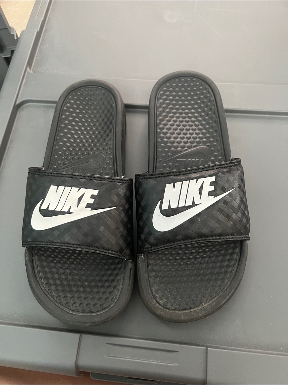 Nike Black and White Slide Sandals